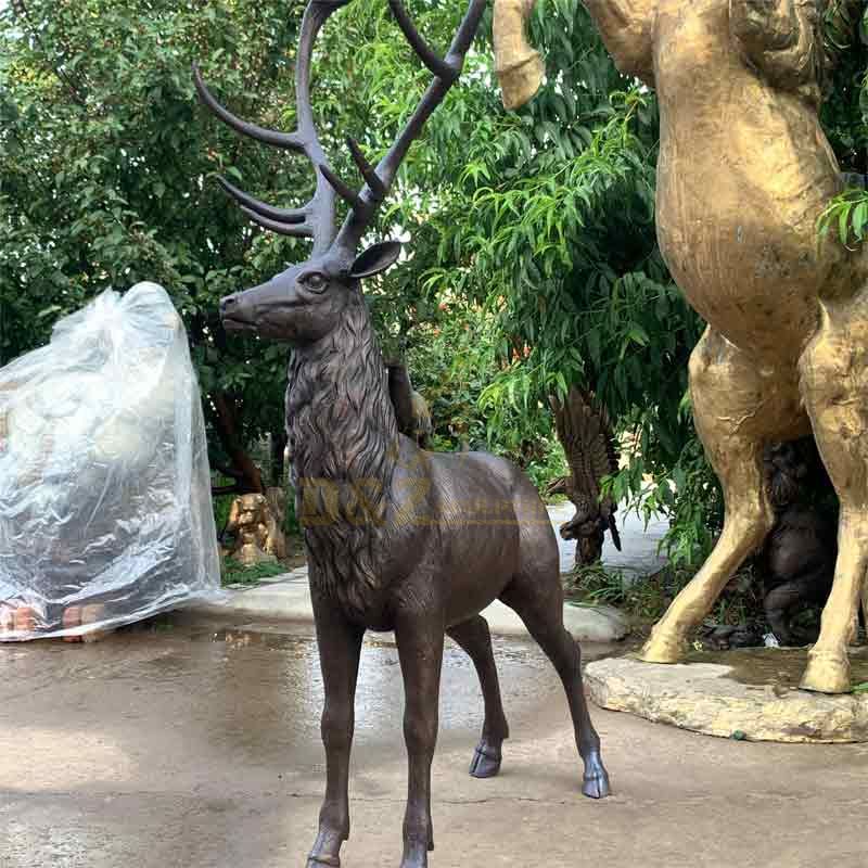 Life size bronze deer statues for sale DZ-498