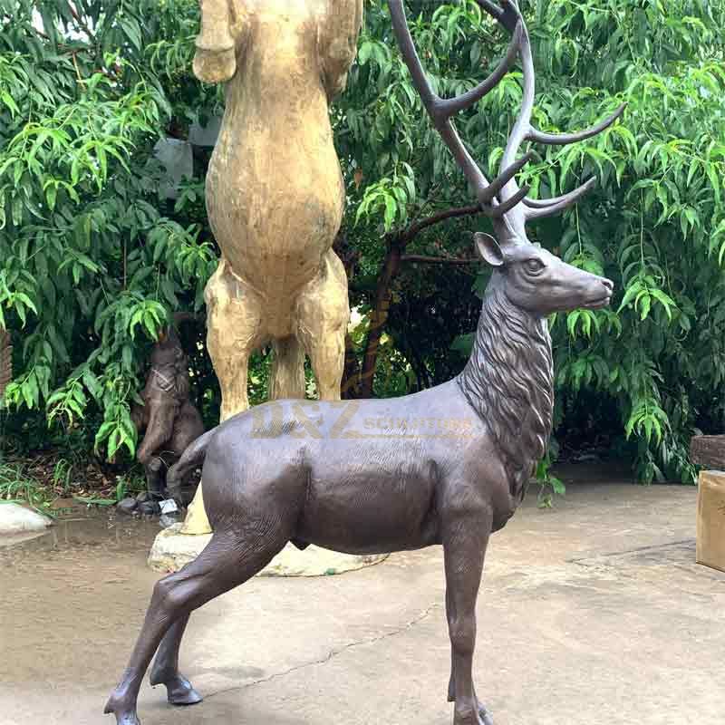 Life size bronze deer statues for sale DZ-498