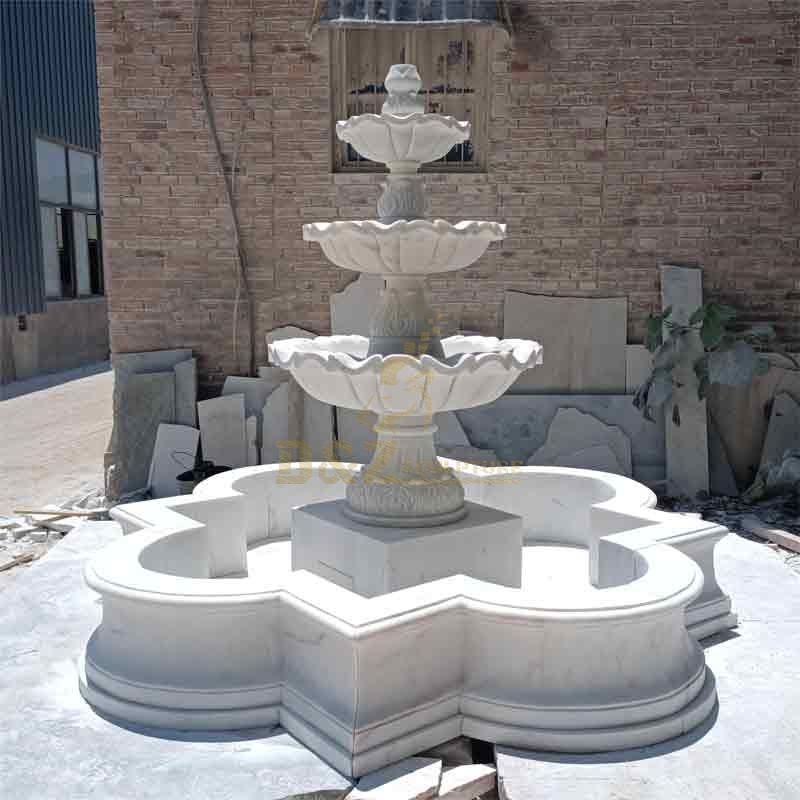 Large White Marble Outdoor Fountain Sculpture For Sale DZ-499