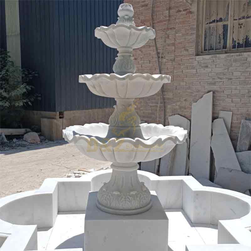 Large White Marble Outdoor Fountain Sculpture For Sale DZ-499