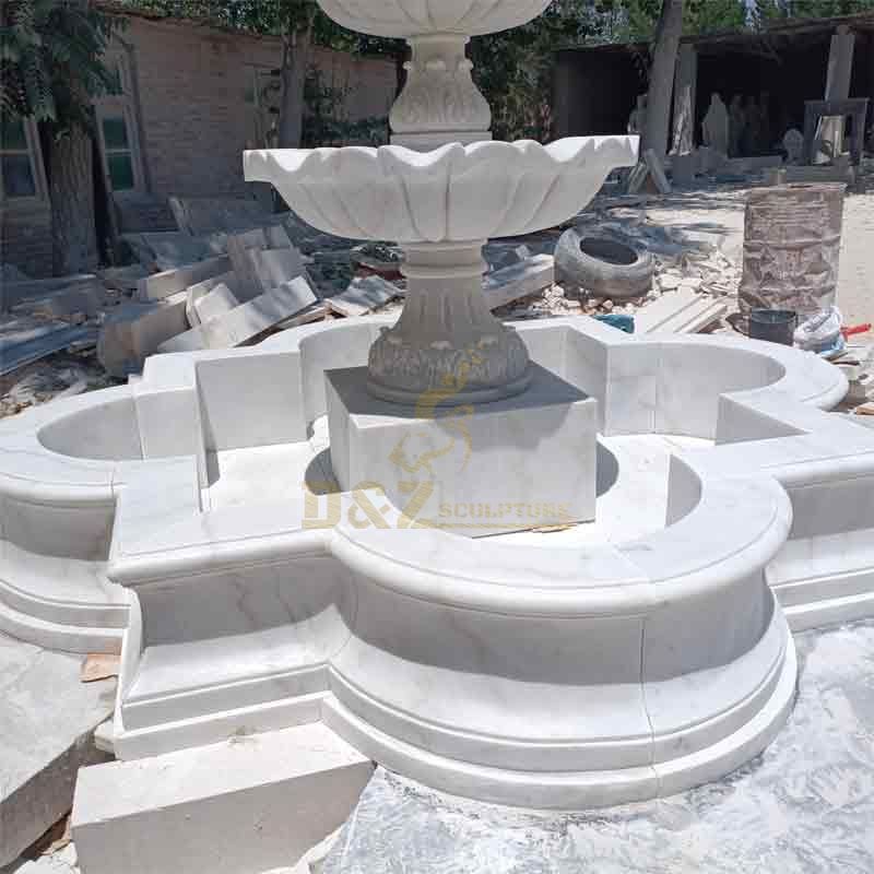 Large White Marble Outdoor Fountain Sculpture For Sale DZ-499