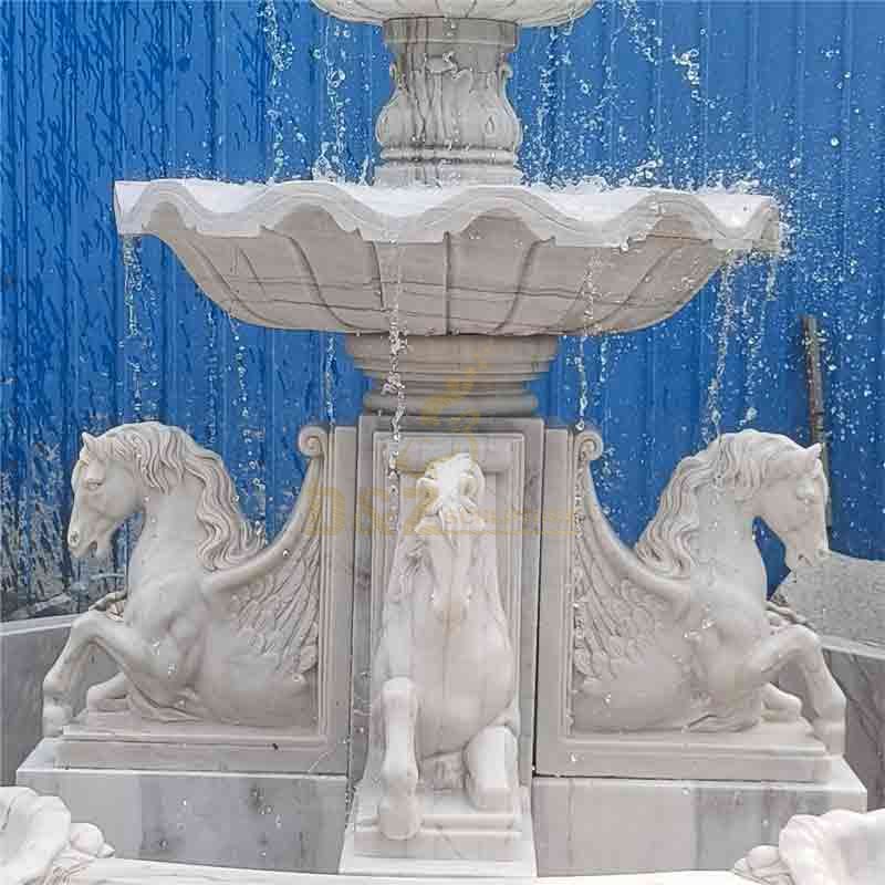 Large White Marble Pegasus Fountain Sculpture for Sale DZ-515