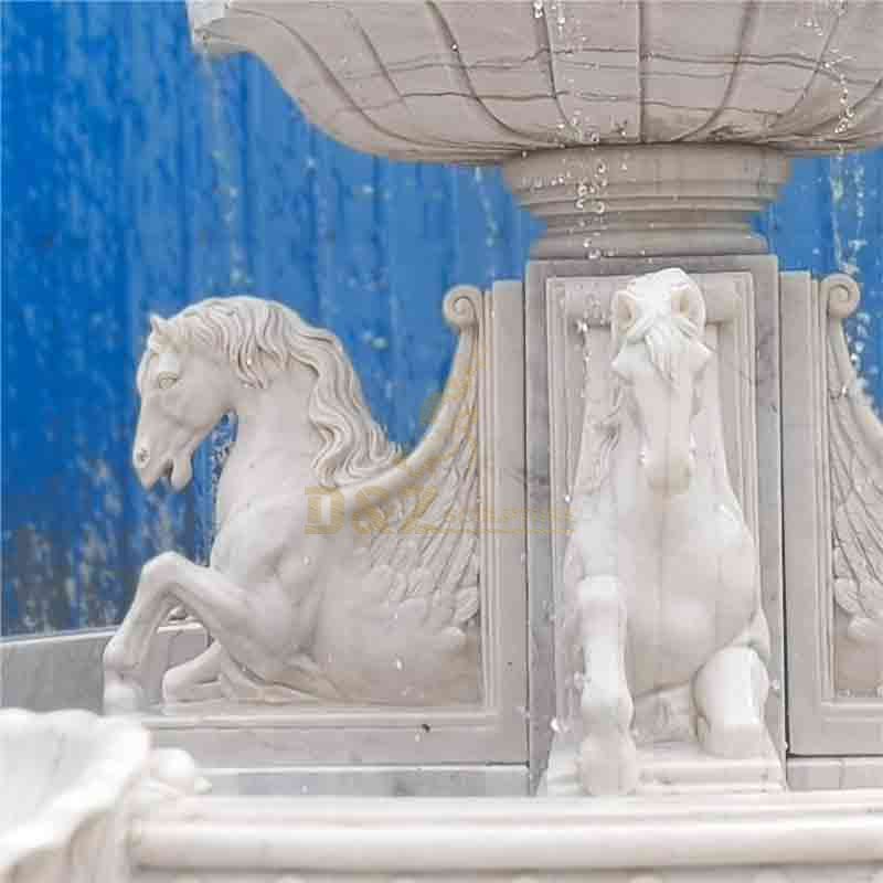 Large White Marble Pegasus Fountain Sculpture for Sale DZ-515