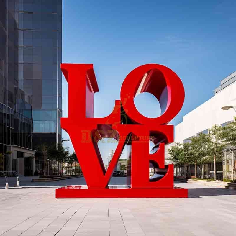 Stainless steel big red love letter sculpture custom DZ-518