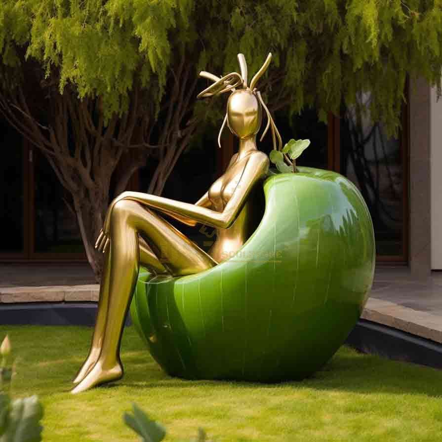 Garden stainless steel colored outdoor decorative sculpture