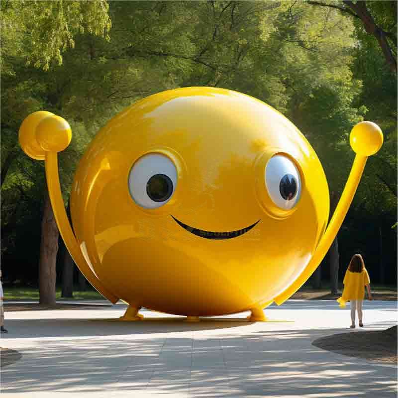 Large yellow emoji metal sculptures with tentacles custom DZ-522