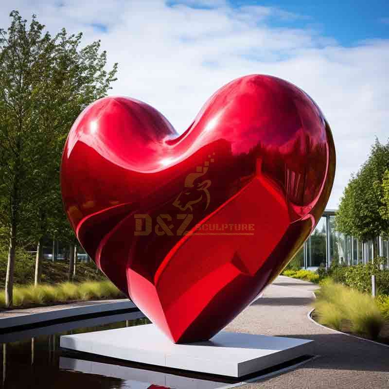 Large famous modern heart shape steel garden sculpture