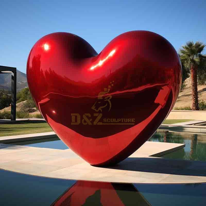 Giant Metal Red Heart Sculpture For Sale Garden Art Decoration DZ-523