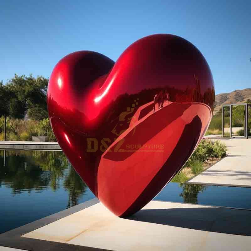 Giant Metal Red Heart Sculpture For Sale Garden Art Decoration DZ-523