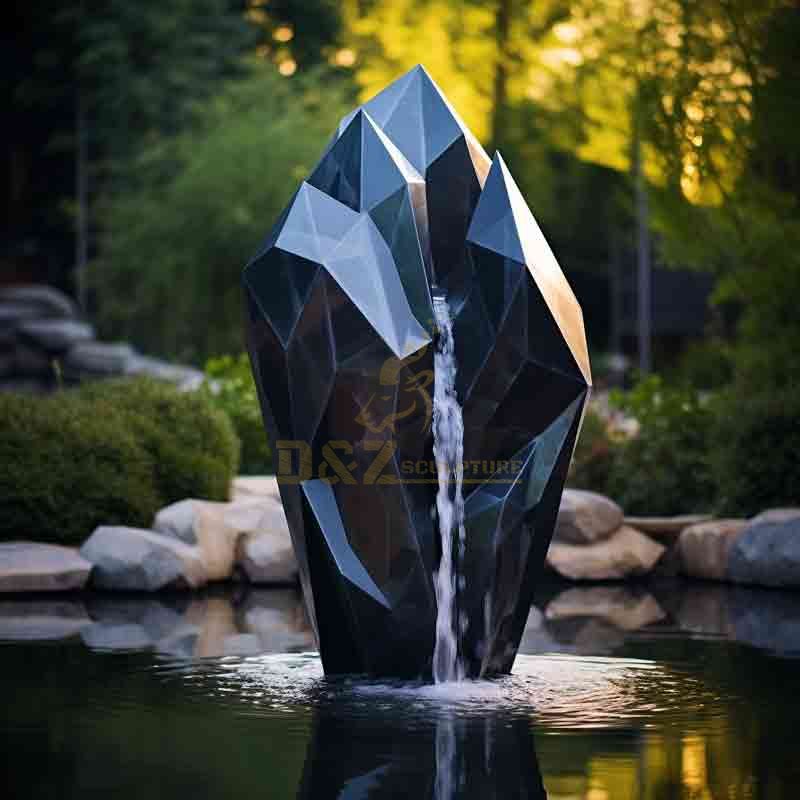 Outdoor Black Diamond Waterfall Fountain Sculpture for Garden DZ-524