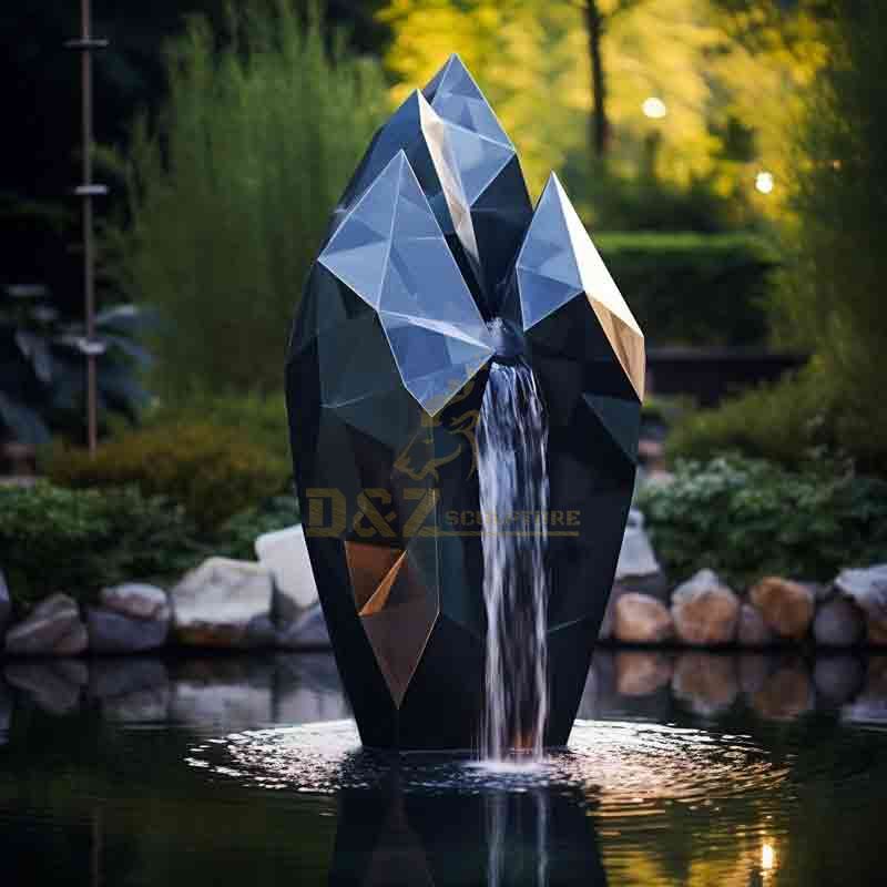 Outdoor Black Diamond Waterfall Fountain Sculpture for Garden DZ-524