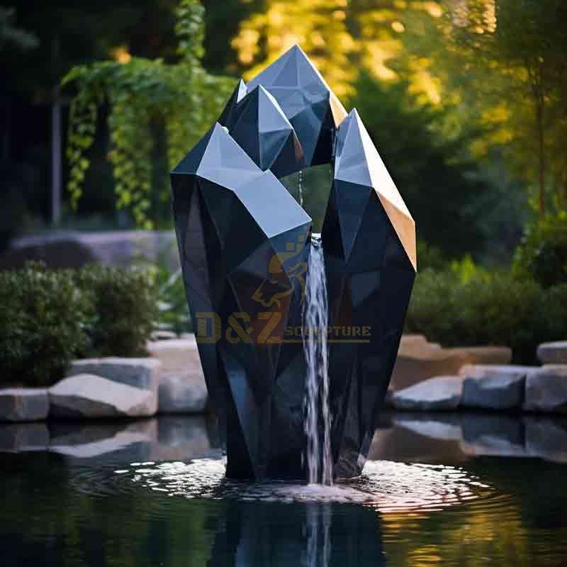 Outdoor Black Diamond Waterfall Fountain Sculpture for Garden DZ-524