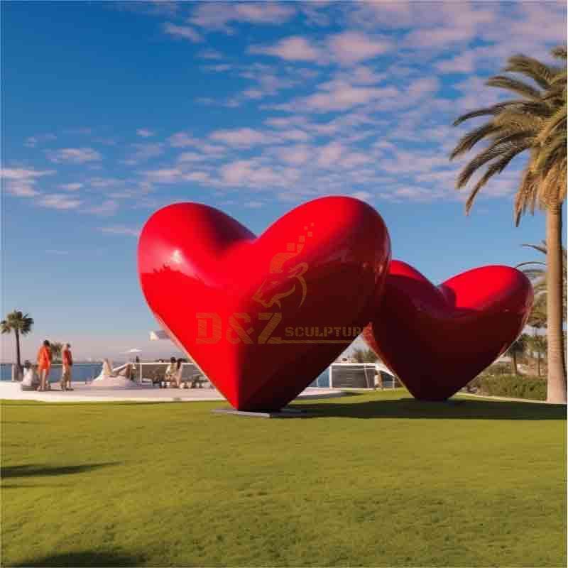 Large metal red heart sculpture: Wedding, party, and festival decorations DZ-528