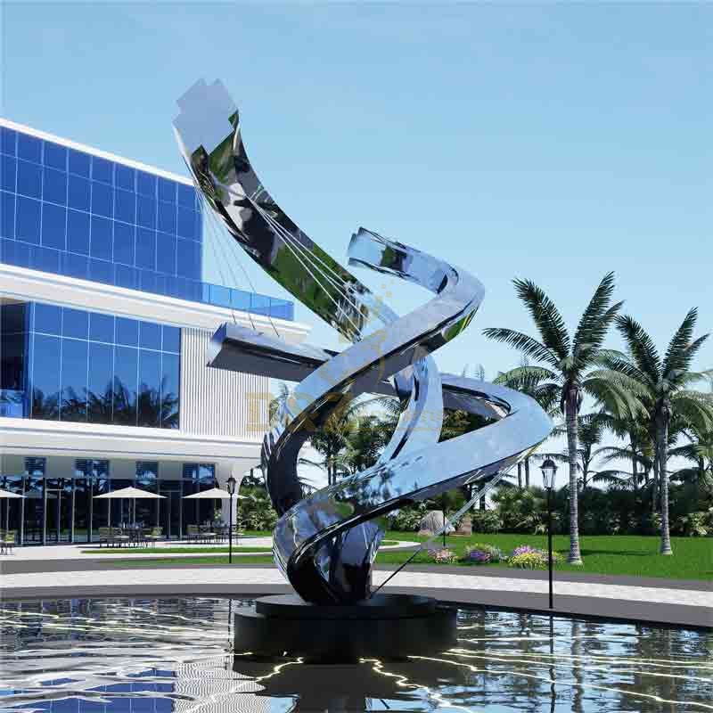 Mirror stainless steel abstract garden art sculpture DZ-530