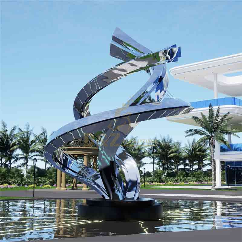 Mirror stainless steel abstract garden art sculpture DZ-530