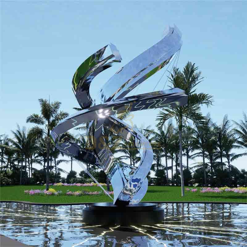 Mirror stainless steel abstract garden art sculpture DZ-530