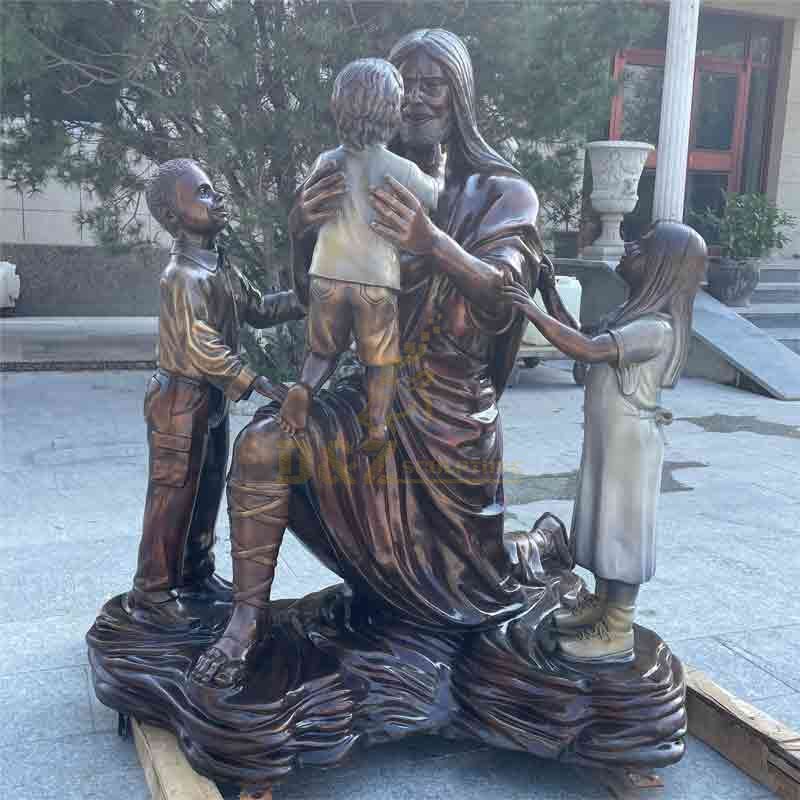 Catholic Statue: Bronze Jesus with Children Statue for sale DZ-538