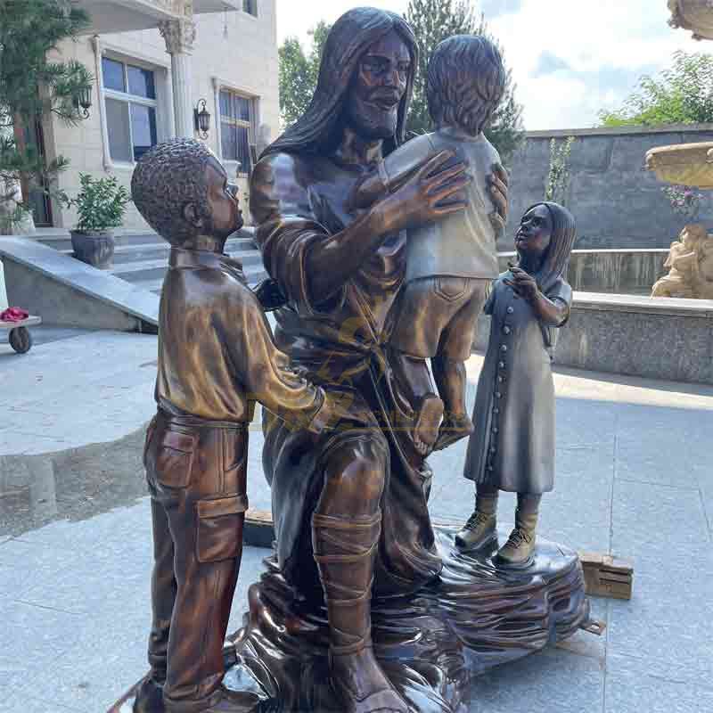 Catholic Statue: Bronze Jesus with Children Statue for sale DZ-538