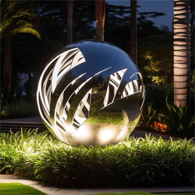 Customized mirror stainless steel garden sphere sculpture DZ-541