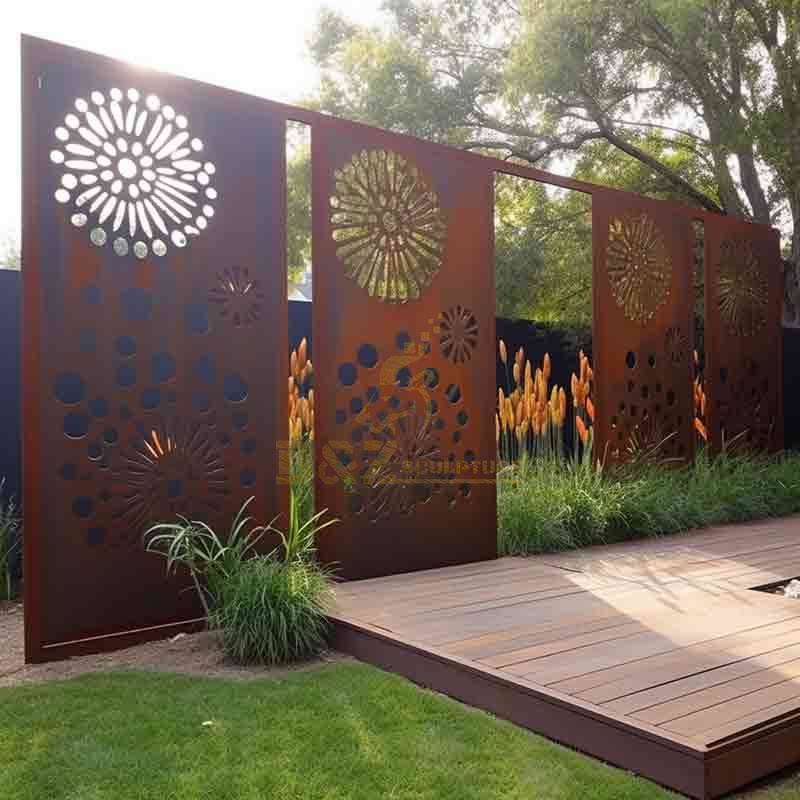 Custom Large Garden Corten Steel Screens Sculpture DZ-552