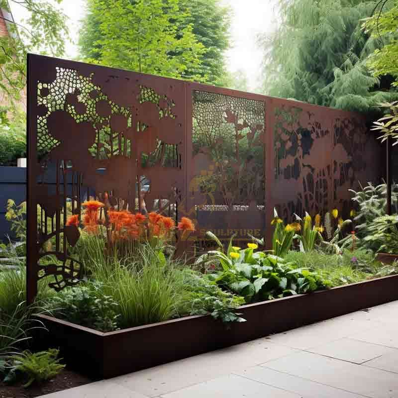 Custom Large Garden Corten Steel Screens Sculpture DZ-552