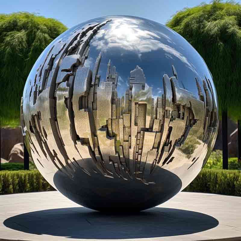 Large metal earth sculpture, creative landscape design 