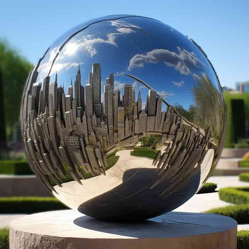 Large metal earth sculpture, creative landscape design 