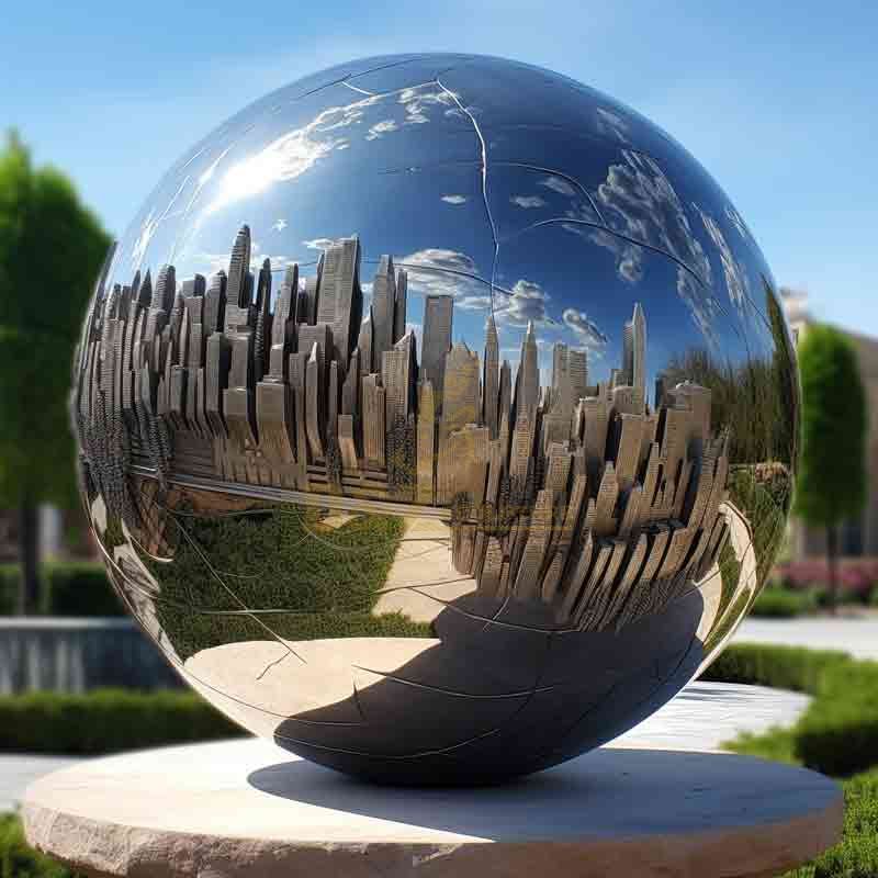 Large metal earth sculpture, creative landscape design 