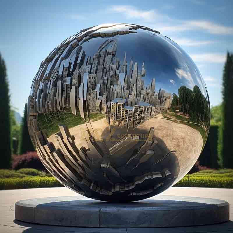 Large metal earth sculpture, creative landscape design 