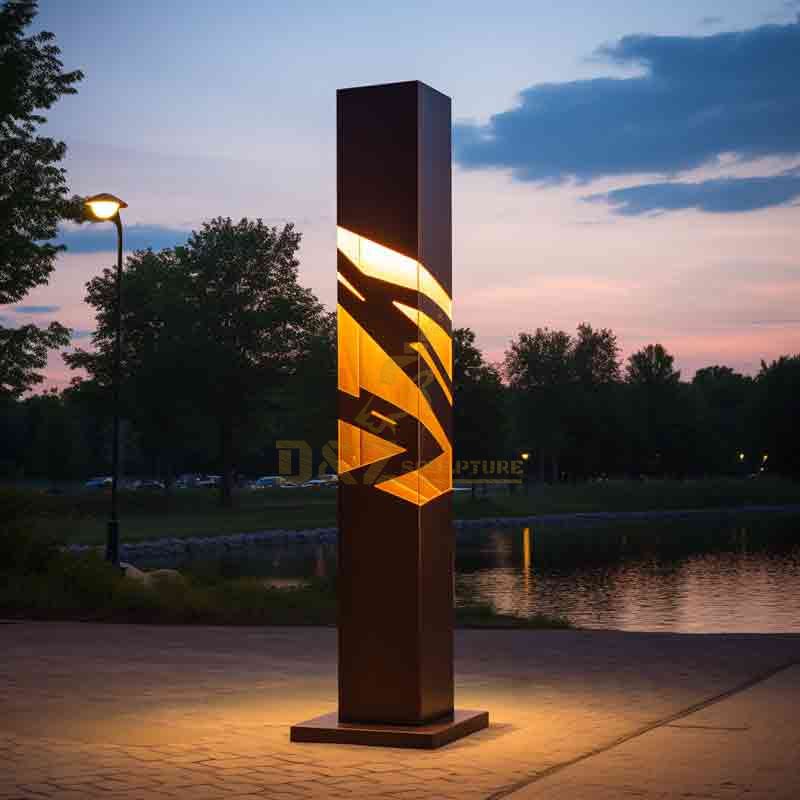 Modern outdoor metal hollow lighting art sculpture for park DZ-562