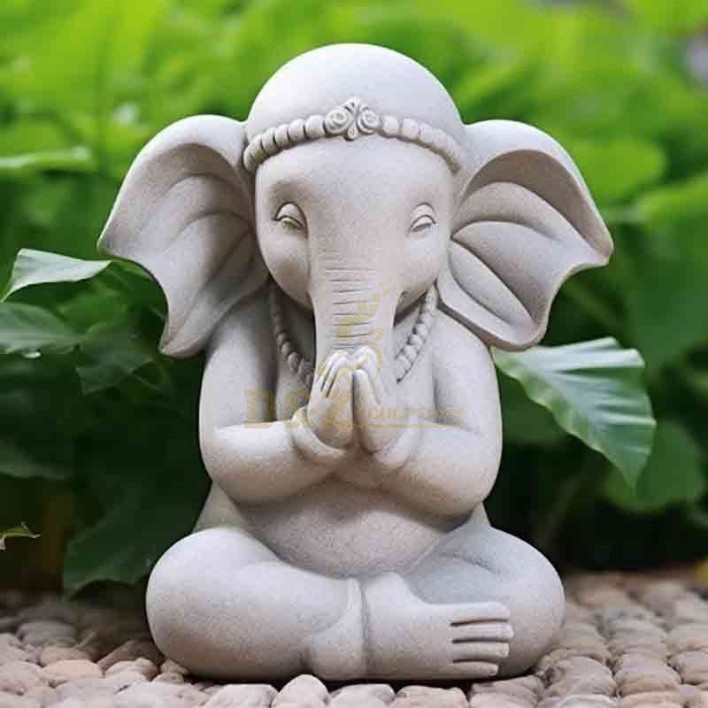 Yoga meditating elephant statue