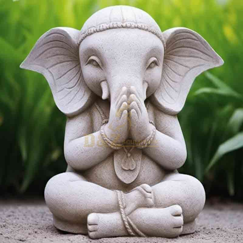 Yoga meditating elephant statue