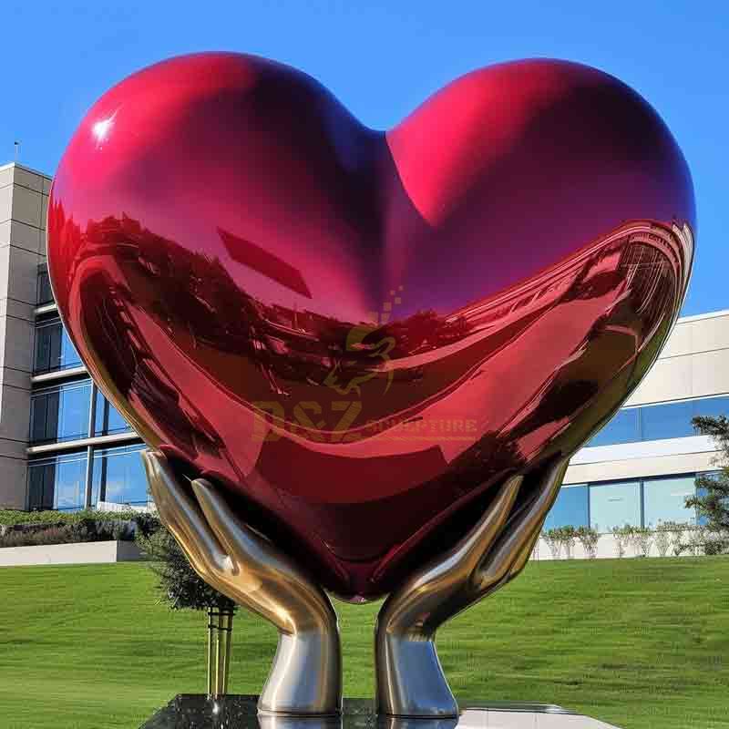 Artists Famous Modern Stainless Steel Heart Sculpture For Home Garden