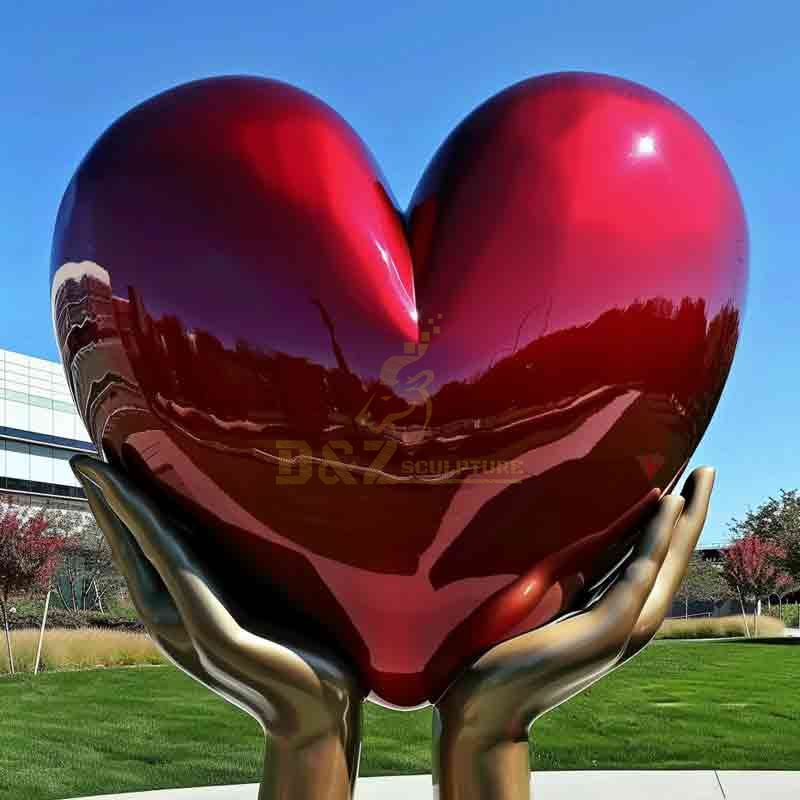 Artists Famous Modern Stainless Steel Heart Sculpture For Home Garden