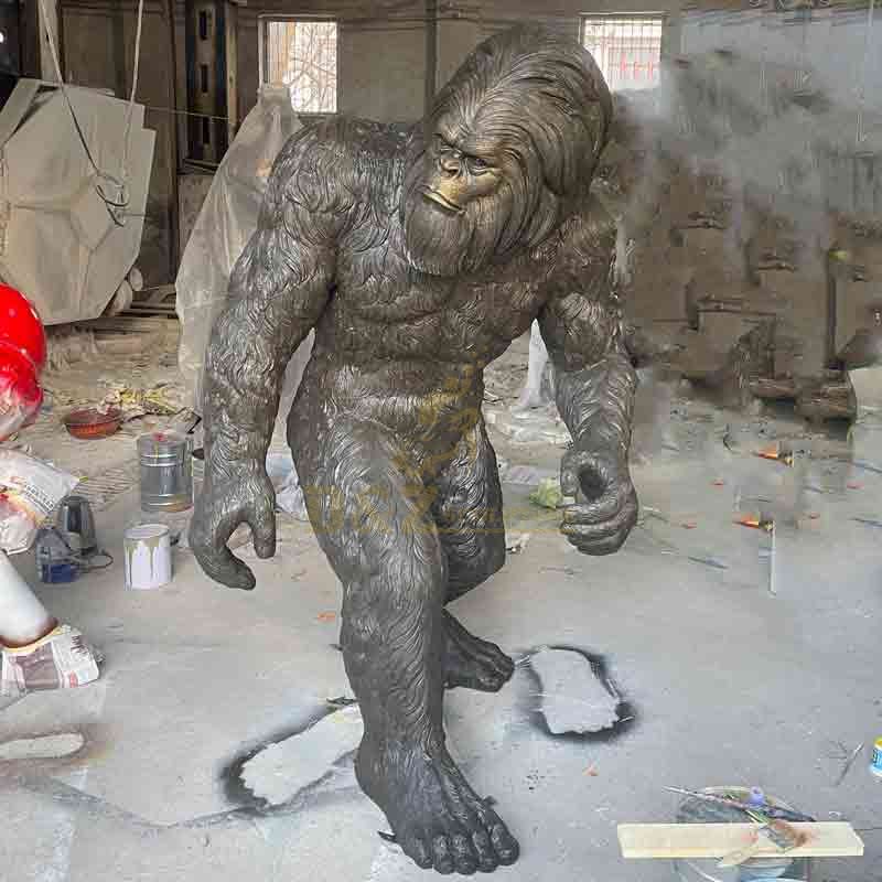 Large black bronze bigfoot statue for sale