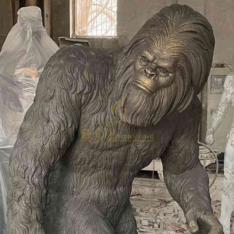 Large black bronze bigfoot statue for sale