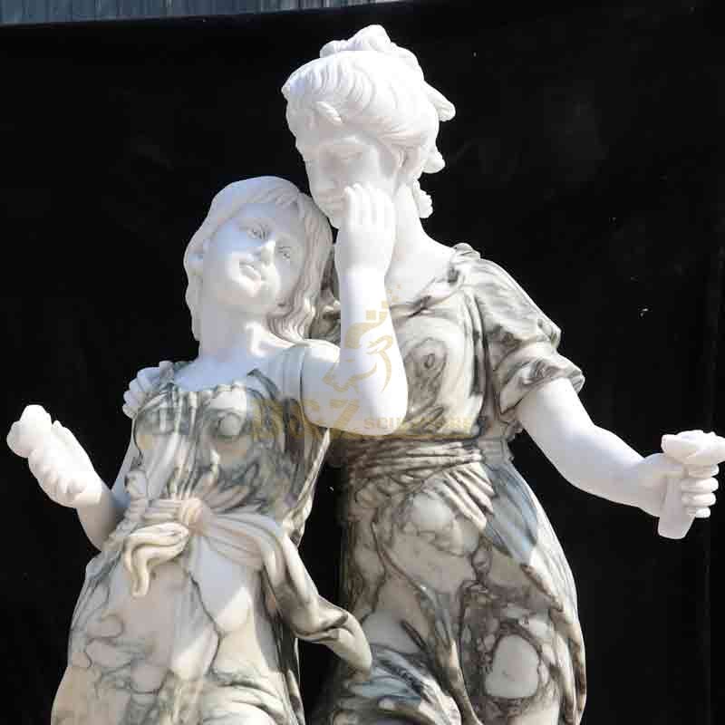 Garden Life Size Two Sisters Marble Statue For Sale DZ-582