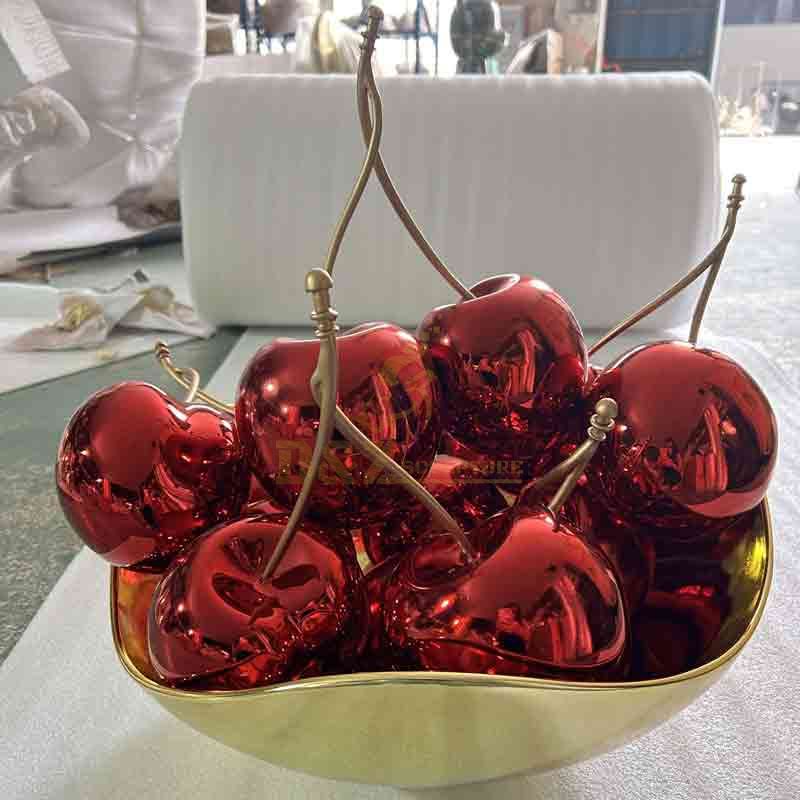 Large red metal cherry sculpture for hotel decoration DZ-590