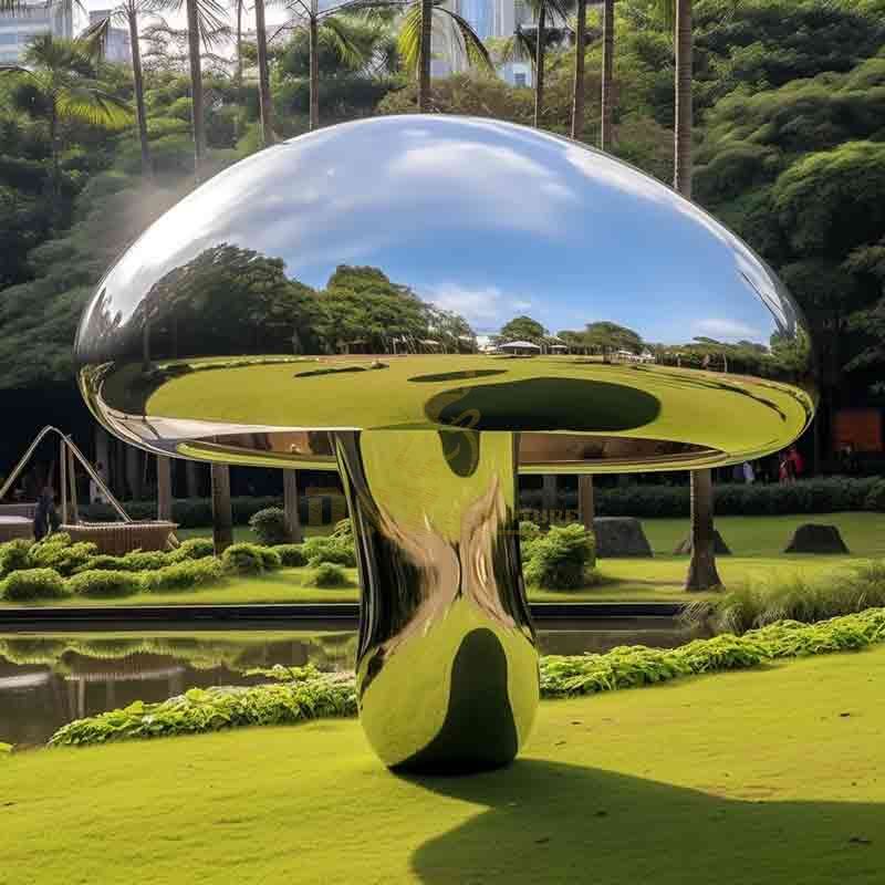 Stainless steel giant mushroom art sculpture for garden