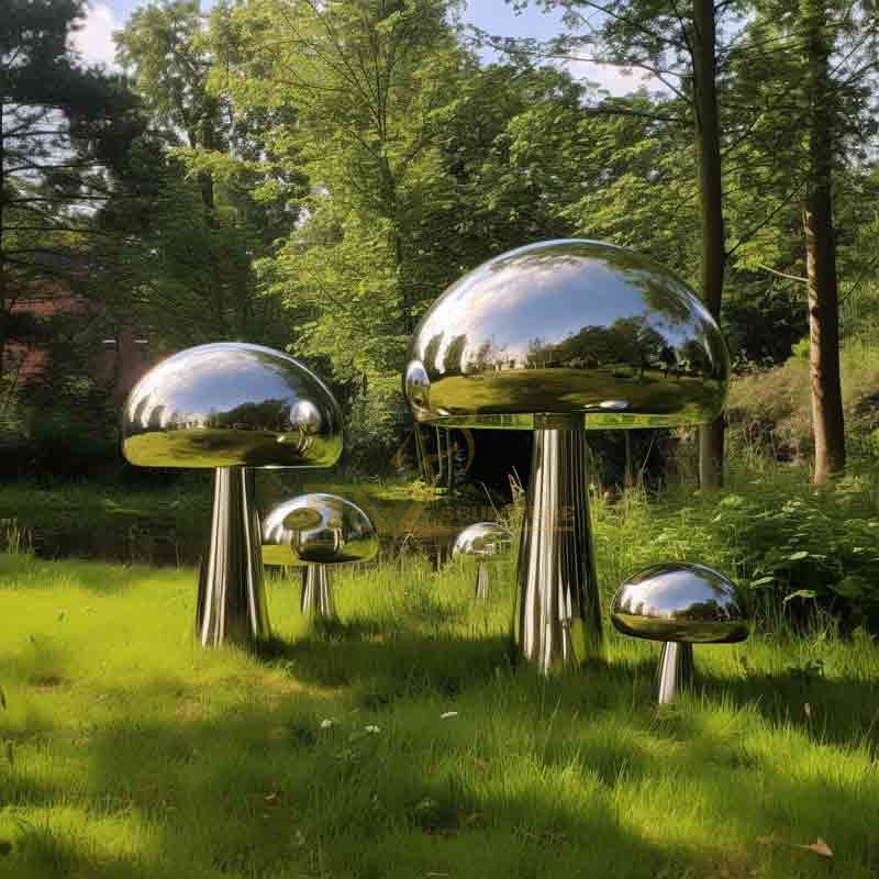 Stainless steel giant mushroom art sculpture for garden