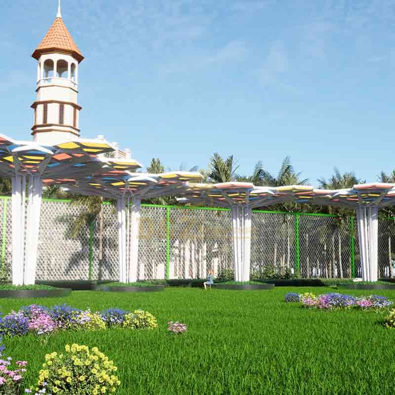 Geometric tree-shaped metal landscape pergola sculpture architectural sculpture DZ-595