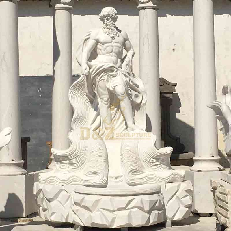 Custom Large White Marble Roman Trevi Fountain Sculpture DZ-596 Neptune