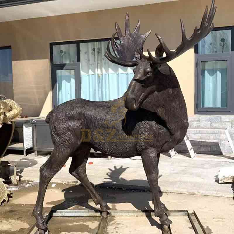 Large Outdoor Garden Bronze Moose Statue For Sale DZ-599