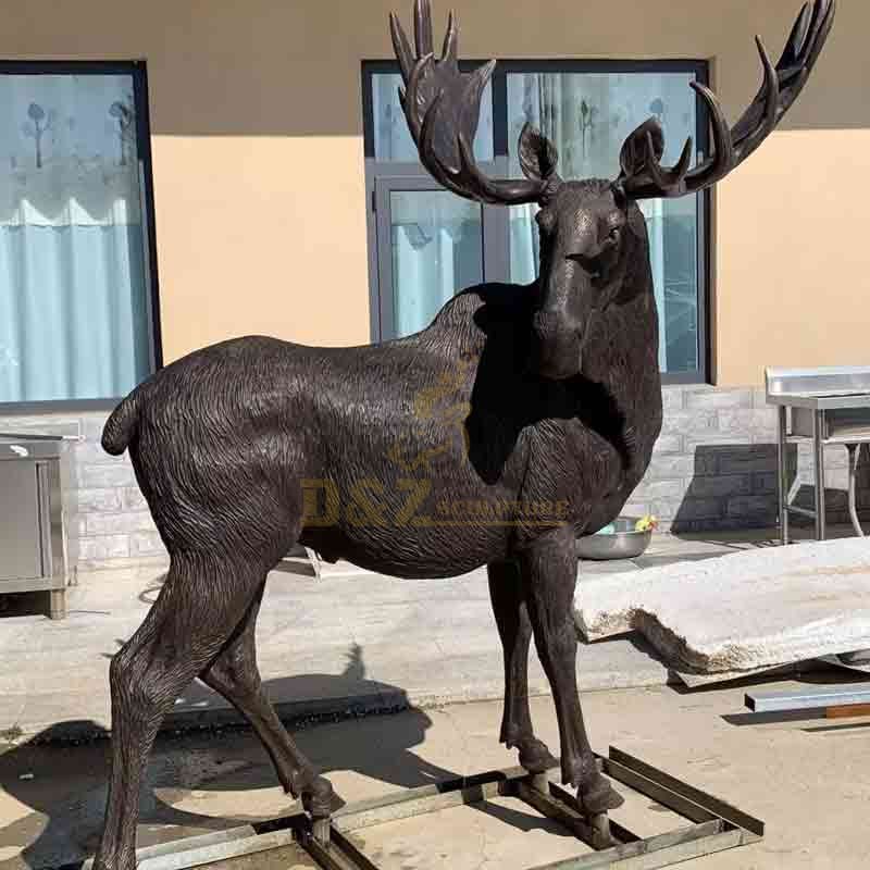 Large Outdoor Garden Bronze Moose Statue For Sale DZ-599