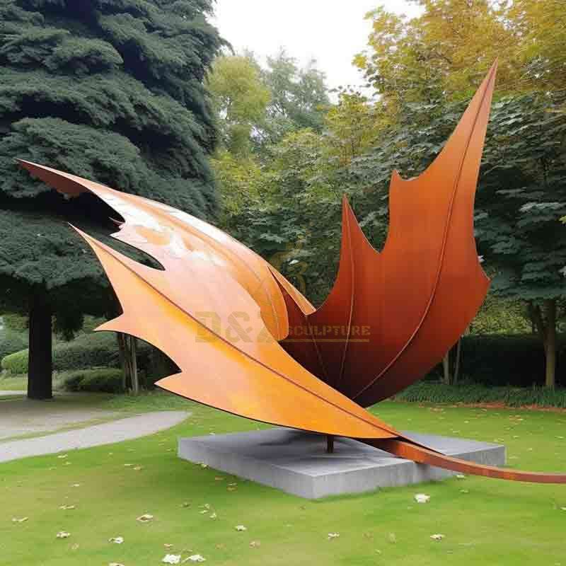 Custom Large Corten Steel Leaf Garden Sculpture DZ-601