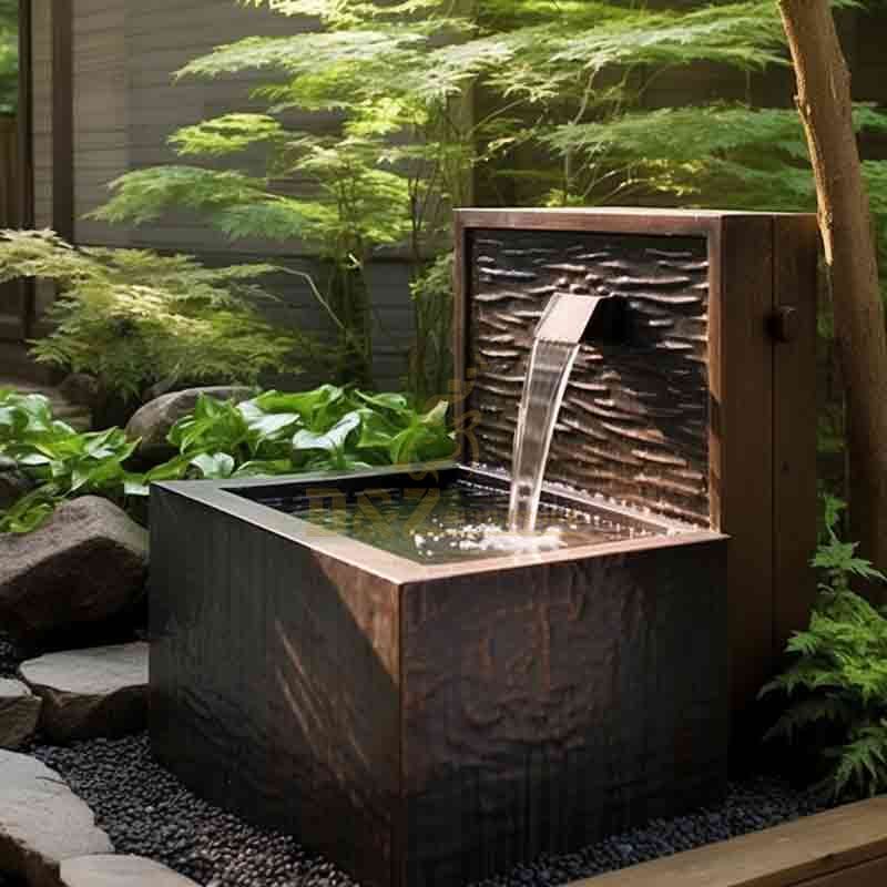 Geometric waterfall bronze garden fountain sculpture DZ-603