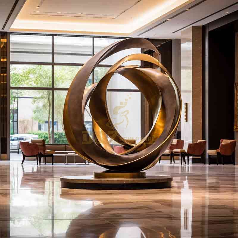 Modern abstract bronze art sculpture for hotel project