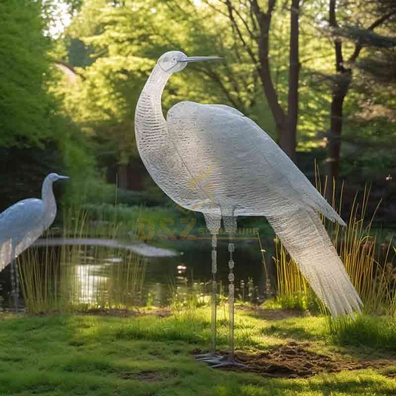 Metal Wire Abstract Bird Sculpture Park Garden Decor DZ-613