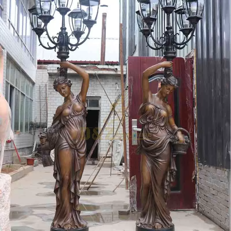 Bronze Lady Statue Floor Lamps Hotel Decor DZ-614