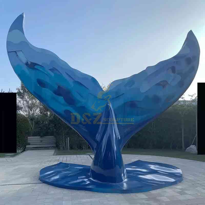 Large Metal Blue Whale Tail Sculpture for Sale: Ocean Theme DZ-618